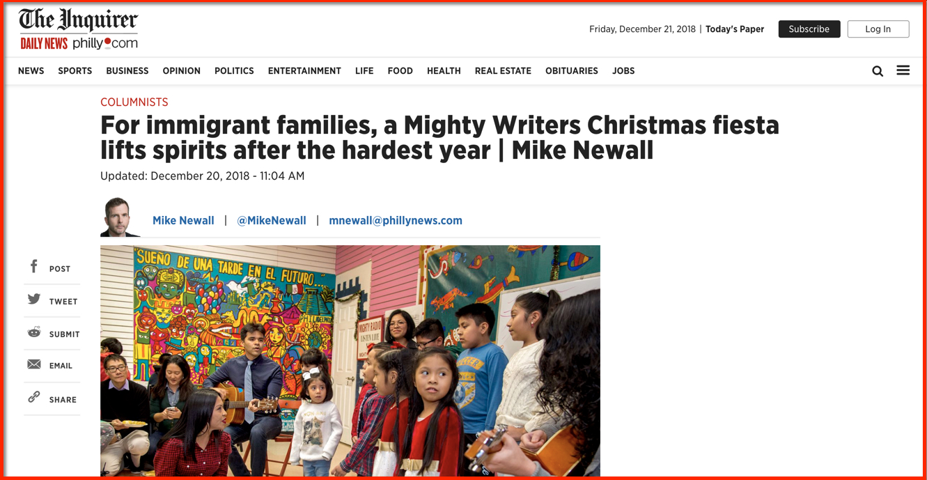 Immigrant Children have a fiesta at Mighty Writers